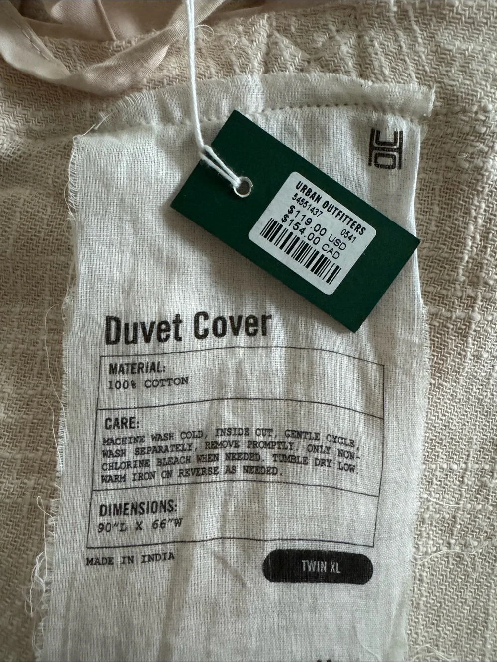 Urban Outfitters Neutral Blush Duvet Cover New with Tag